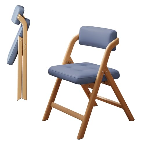 Stühle Klappbar Campingstühle, Esszimmerstühle, Klappstuhl Mit Gepolsterter Sitz, Konferenz-Stuhl, Belastbarkeit 150 Kg, Stabil, Besucherstuhl, Für Haus Büro Garten Balkon Party(Log+blue) von WORDFUN