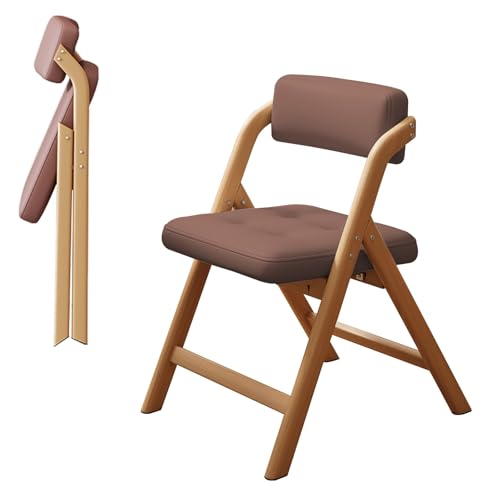 Stühle Klappbar Campingstühle, Esszimmerstühle, Klappstuhl Mit Gepolsterter Sitz, Konferenz-Stuhl, Belastbarkeit 150 Kg, Stabil, Besucherstuhl, Für Haus Büro Garten Balkon Party(Log+coffee) von WORDFUN