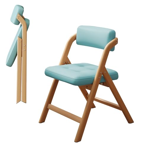 Stühle Klappbar Campingstühle, Esszimmerstühle, Klappstuhl Mit Gepolsterter Sitz, Konferenz-Stuhl, Belastbarkeit 150 Kg, Stabil, Besucherstuhl, Für Haus Büro Garten Balkon Party(Log+lake green) von WORDFUN