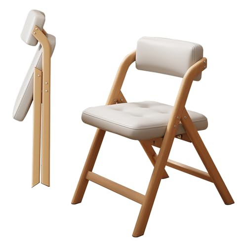 Stühle Klappbar Campingstühle, Esszimmerstühle, Klappstuhl Mit Gepolsterter Sitz, Konferenz-Stuhl, Belastbarkeit 150 Kg, Stabil, Besucherstuhl, Für Haus Büro Garten Balkon Party(Log+off-white) von WORDFUN