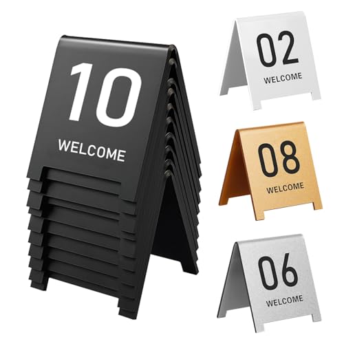 Tischnummern Hochzeit Sitzplan Tischkarten, 1-20 1-50 1-100 Acryl Tischnummernschilder, Doppelseitig Stapelbare Tisch Zahlenkarte, Number Karten Platzkarten, Platzsparend(Black,1-20) von WORDFUN