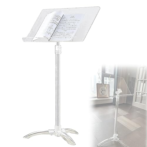 WORDFUN Notenständer Tragbar, Notenpult Acryl Transparent, Orchester-Notenpult Stabilisieren, Notenbuchständer, Notenablage Höhenverstellbar 91-141cm, Notenhalter, Schön Und Langlebig von WORDFUN