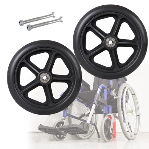 WORDFUN Rollstuhlreifen Pannensicher, Rollstuhl Vorderräder, Lenkrollen Für Rollstuhl, Ersatz Vorder Räder, Verschleißfester Vollreifen, Maximale Belastung 120kg, 150mm 170mm 200mm, 2er Set von WORDFUN