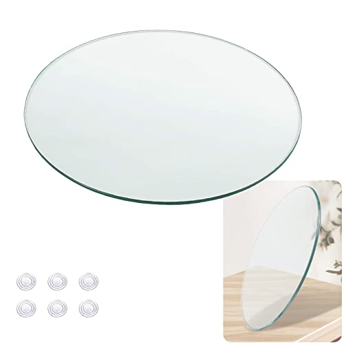 WORDFUN Runde Tischplatte Aus Gehärtetem Transparent Glass, Glasplatte Rund 35-100 cm, Glasplättchen Rund, Tischplatte Wetterfest Rund, Für Hotel, Bankett Und Familientische WORDFUN Runde Tischplatte Aus Gehärtetem Transparent Glass, Glasplatte Rund 35-100 cm, Glasplättchen Rund, Tischplatte Wetterfest Rund, Für Hotel, Bankett Und Familientische von WORDFUN