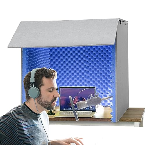 WORDFUN Tragbare Tonaufnahme, Vocal Booth Box, Mikrofon Isolation Shield, Tragbare Gesangskabinen Isolation, Mikrofon Isolierschaum, Mikrofonschutz, Studio, Singen, Podcast von WORDFUN