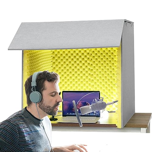 WORDFUN Tragbare Tonaufnahme, Vocal Booth Box, Mikrofon Isolation Shield, Tragbare Gesangskabinen Isolation, Mikrofon Isolierschaum, Mikrofonschutz, Studio, Singen, Podcast von WORDFUN