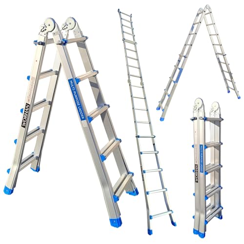 WORHAN Teleskopleiter 530cm Leiter Anlegeleiter Klappleiter Multifunktionsleiter Größenauswah L5 von WORHAN