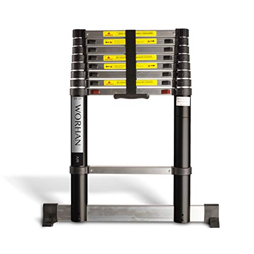 WORHAN® 2.6m Luftabsenkungstechnologie. TELESKOPLEITER ALULEITER ANLEGELEITER ALULEITER ALU TELESKOP Leiter MULTIFUNKTIONS Leiter 260cm 1K2.6Air von WORHAN