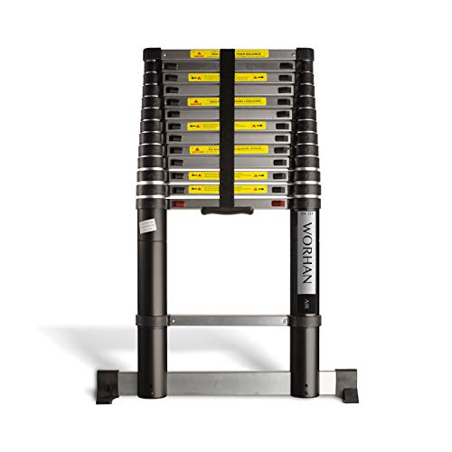 WORHAN® 4.4m Luftabsenkungstechnologie. TELESKOPLEITER ALULEITER ANLEGELEITER ALULEITER ALU TELESKOP Leiter MULTIFUNKTIONS Leiter 440cm 1K4.4Air von WORHAN