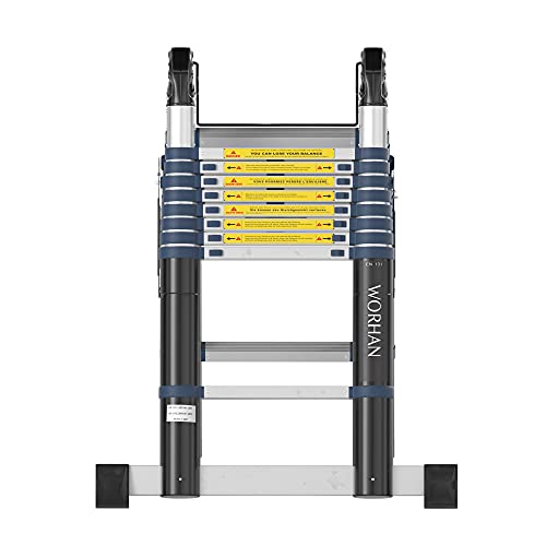WORHAN® 5.6m TELESKOPLEITER ANLEGELEITER KLAPPLEITER TELESKOP Leiter MULTIFUNKTTIONS Leiter K5.6+Bag von WORHAN