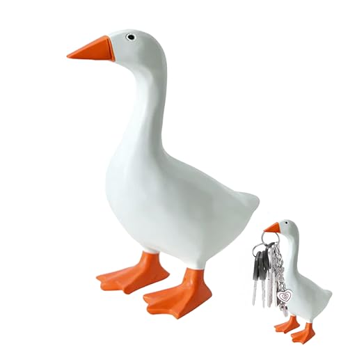 Magnetischer Gans Schlüsselhalter - Niedliche Harz-Ente Schlüsselbrett mit starkem Magnetschnabel, lustiger Gans Schreibtisch Organizer für Schlüssel & Werkzeuge, Tierfigur, Heimbüro von WORKKEEP