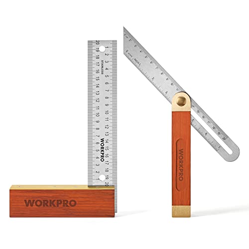WORKPRO Schreinerwinkel, 2-teilig, Anschlagwinkel, 200 mm, verstellbare Gleitschräge 230 mm, Hartholzgriff, Edelstahlklinge für Handwerker, Holzbearbeitung WORKPRO Schreinerwinkel, 2-teilig, Anschlagwinkel, 200 mm, verstellbare Gleitschräge 230 mm, Hartholzgriff, Edelstahlklinge für Handwerker, Holzbearbeitung von WORKPRO