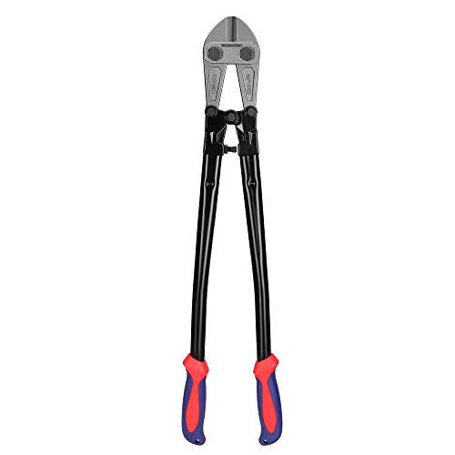 WORKPRO W017007A Bolzenschneider, Bi-Material-Griff mit weichem Gummigriff, 76,2 cm, Chrom-Molybdän-Stahlklinge von WORKPRO