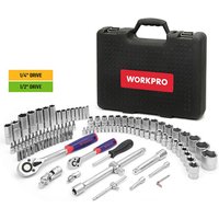 Workpro - Box de Werkzeuge de Vollkunststoff de 1/2-1/4 Zoll, 108 Stück de 37 x 29 x 29 Zoll. von WORKPRO