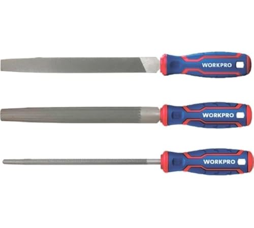 WORKPRO Feilen-Set 3 x 200 mm, hochwertiges Werkzeug für Reparaturen und Schleifarbeiten von WORKPRO