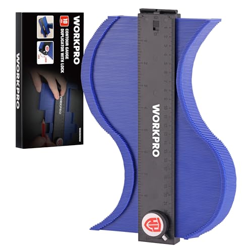 WORKPRO Konturenlehre mit Feststeller 10"/25 cm, Anschließbare Vervielfältigungslehre Konturmessgerät mit Verriegelung Duplikator, Präzises Kopieren unregelmäßiger Formen, Geschenk für Vater, Ehemann von WORKPRO