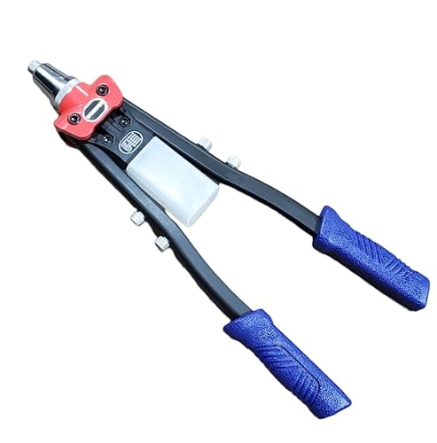WORKPRO Manuelle Nietpistole, 400 mm, robuste Nietzange mit 5 austauschbaren Köpfen (5 Nasenstücke) und 100 Nieten, 5-in-1-Handnietzange von WORKPRO