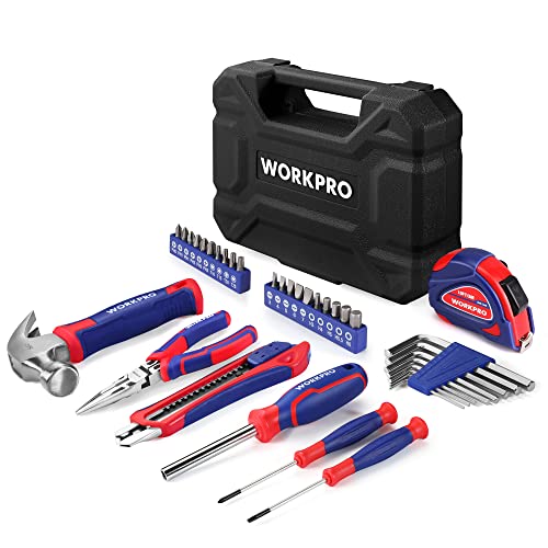 WORKPRO Werkzeugset 35tlg. Werkzeugsatz, Werkzeugkoffer bestückt, tägliche Werkzeuge, mit Schraubendreher, Zange, Maßband, Innensechskantschlüssel für Heimbedarf, Geschenk für DIY-Anfänger von WORKPRO