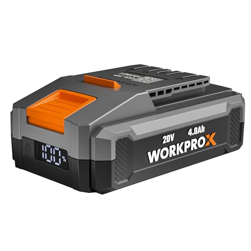 WORKPROX 20V 4,0Ah Li-Ion Akku, Type-C Schnellladung & LED-Anzeige, leicht & tragbar, auch als Powerbank nutzbar, kompatibel mit WORKPROX 20V Akku-Werkzeugen von WORKPRO