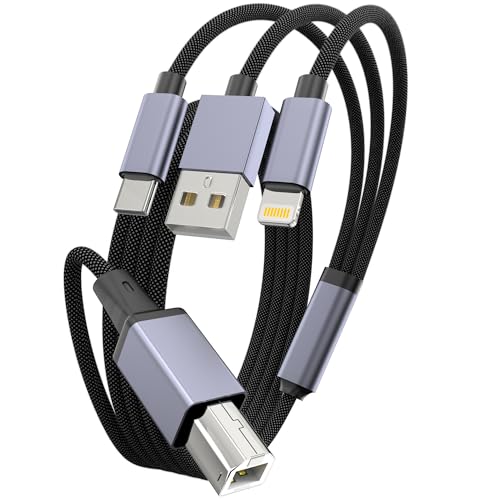 Printer USB Kabel, MIDI USB A USB C und Lightning Kabel auf USB-B 2.0 MIDI für MacBook Pro, USB C MIDI Kabel Nylon Geflochten für Yamaha Casio Digital Piano MIDI Controller Drucker 3m Printer USB Kabel, MIDI USB A USB C und Lightning Kabel auf USB-B 2.0 MIDI für MacBook Pro, USB C MIDI Kabel Nylon Geflochten für Yamaha Casio Digital Piano MIDI Controller Drucker 3m von WORLDBOYU