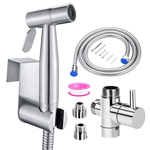 WC-Sprühflasche, Handbrause, Bidet, aus Edelstahl – mit 3-Wege-Ventil (1/2-3/8 Zoll), perfekt für persönliche Hygiene, Reinigungspflege von xocome