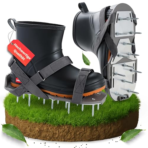 Premium Rasenlüfter Schuhe mit 4,5 cm Spikes - Nagelschuhe zum Belüften von Rasen Estrich & Ausgleichsmasse Vertikutierer Aerifizierer Spiker Gartenbelüfter Kralle Rechen Walze & Bauhelfer Premium Rasenlüfter Schuhe mit 4,5 cm Spikes - Nagelschuhe zum Belüften von Rasen Estrich & Ausgleichsmasse Vertikutierer Aerifizierer Spiker Gartenbelüfter Kralle Rechen Walze & Bauhelfer von WORTWELL