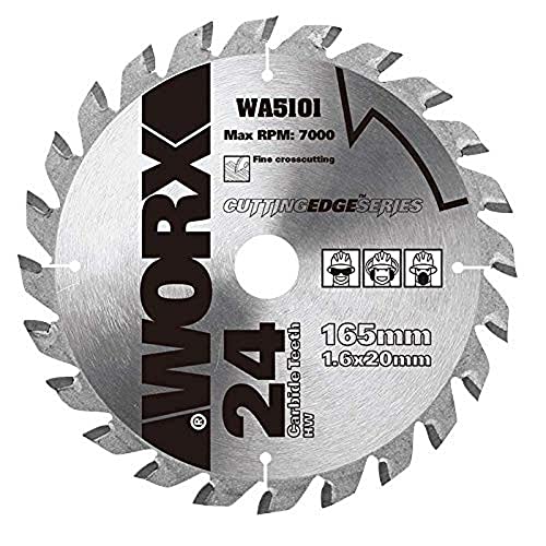 WORX WA5101 EXACTRACK 165 mm TCT-Holzschneideklinge, Silber von WORX
