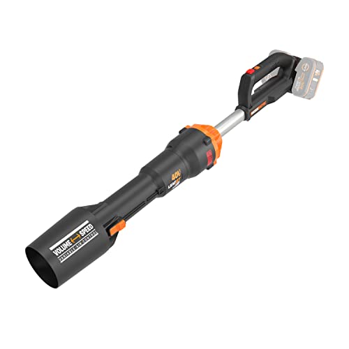 WORX NITRO 40V Profi Akku-Laubbläser WG585E.9 - starker bürstenloser Motor - 3 Geschwindigkeiten & 2 Modus - 266km/h Luftgeschwindigkeit - 1053m³/h Luftmenge - leicht & kompakt - ohne Akku & Ladegerät von WORX