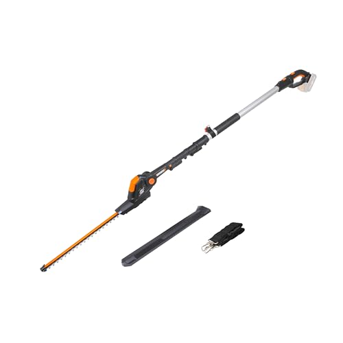 WORX WG252E.9 Akku Teleskop Heckenschere - 45cm Schnittbreite - 10-Fach Verstellbarer Teleskopstiel bis 3,20 Meter Höhe - PowerShare kompatibel - Ohne Akku & Ladegerät von WORX