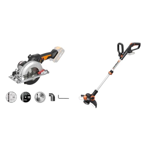 WORX NITRO WX531.9 Akku Kreissäge 20V & WG163E.9 Akku Rasentrimmer 20V – Rasen – 2-in-1 Funktion von WORX