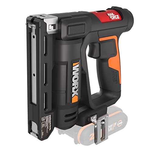 WORX NailForce Akku Nagler und Tacker 20V WX843.9 - für 15mm Nägel und Tackerklammer bis 14mm - einfaches Magazinladen - 60 Nägel/min Schussfolge - ohne Akku & Ladegerät - PowerShare kompatibel von WORX