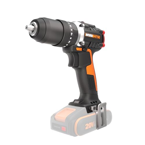 WORX Nitro WX355.9 Profi Akku Schlagbohrschrauber – bürstenloser Motor – 55Nm, Schlagzahl 33600/min, Leerlaufrehzahl 0-500/0-2100 U/min – leicht & kompakt – LED Licht – ohne Akku & Ladegerät von WORX