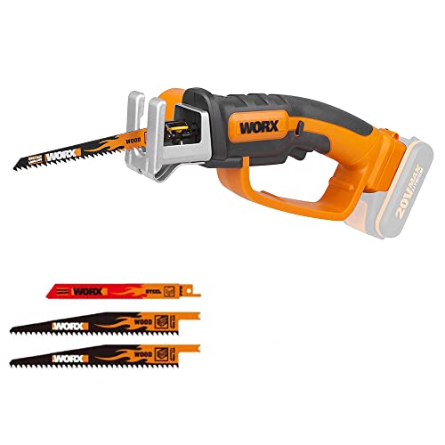 WORX WG894E.9 Säbelsägen 20V - ideal für Sägearbeit mit Holz/Stahl - max. Schnittiefe 60mm - PowerShare kompatibel - ohne Akku & Ladegerät von WORX