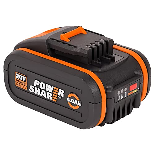 WORX WA3553 Akku 20V – Wiederaufladbarer, leistungsstarker Akku mit integrierter Ladestandanzeige für alle WORX Geräte – 4000 mAh Li-Ion Akku PowerShare von WORX