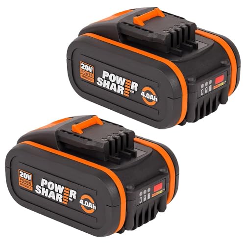 WORX WA3553.2 PowerShare 2 X 4000 MAh Werkzeugakkus 20V - Wiederaufladbar - Für Alle WORX Elektro- & Gartengeräte von WORX