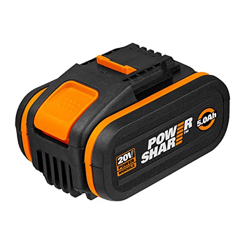 WORX WA3556 PowerShare Akku 20V – 5000mAh Li-Ion, wiederaufladbar -Extrem leistungsstarker Akku mit integrierter Ladestandanzeige – für alle WORX Geräte von WORX