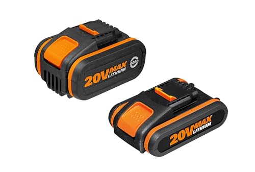 Original WORX WA3605 PowerShare 20V Li-Ion Akku Set - 1 X 2000mAh Akku (WA3551.1) & 1 X 4000mAh Akku (WA3552) - Zum Aufladen Von WORX Geräten - Akku Für Alle WORX Elektro- & Gartengeräte von WORX