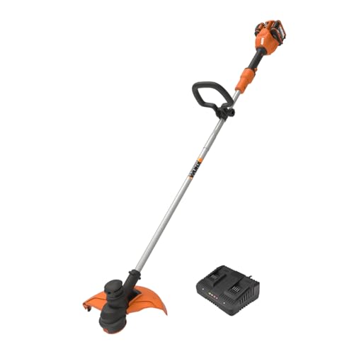 WORX WG183E Rasentrimmer, kabellos, 36 V (40 V max), Dual-Batterie, 33 cm, Rasentrimmer, Rasentrimmer, Kantenschneider mit Akku und Ladegerät Schwarz von WORX