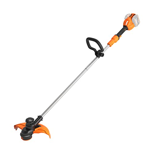 WORX WG183E.9 Rasentrimmer 40 V (2 x 20 V) - Doppelfaden & Doppelleistung - Schnittdurchmesser 33 cm - Verstellbarer Griff und Fadenrolle - ohne Akku & Ladegerät von WORX