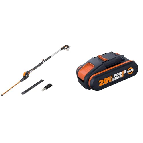 WORX WG252E.9 Akku Teleskop-Heckenschere - leicht und bequem - Ohne Akku & Ladegerät & WA3551.1 PowerShare Akku 20V - 2000mAh Li-Ion, wiederaufladbarer, Akku für alle WORX Geräte von WORX