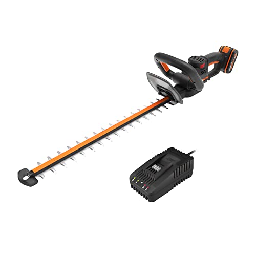 WORX WG263E Nitro Akku Heckenschere 20V –gleichmäßige Schnitte mit weniger Vibration – leistungsstarker bürstenloser Motor – 54cm Schnittlänge – 27mm Zahnabstand –inkl. 4Ah Akku & Ladegerät von WORX