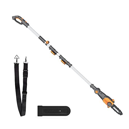 WORX Batteriebetrieben WG349E.9 Akku Teleskop-Hochentaster 20V - Praktische Kettensäge für Einsätze an schwer erreichbaren Stellen im Garten - Ohne Akku und Ladegerät, Schwarz von WORX