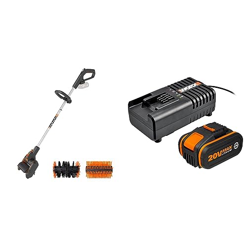 WORX WG441E.9 Akku-Multi-Bürste 20V & WA3604 PowerShare Akku mit Akku Ladestation Set von WORX