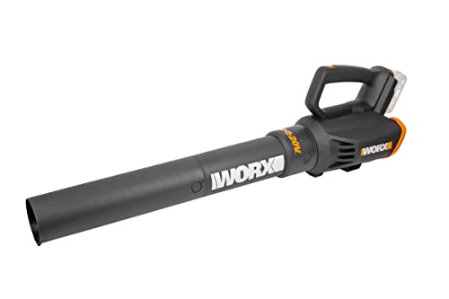 WORX WG547E.9 Akku-Laubbläser Turbine 20V - höhe Leistung mit Turbinen-Technologie - 2 Geschwindigkeitsstufen bis zu 120km/h – Luftmenge 600m³/h - ergonomische Einhandbedinung - ohne Akku & Ladegerät von WORX