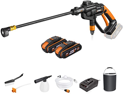 WORX WG620E.4 Akku-Hochdruckreiniger Hydroshot 20V, Multi-Sprühdüse, Lange Lanze, 6m Schlauch, inkl. 2 PowerShare Akkus & Schellladegerät WORX WG620E.4 Akku-Hochdruckreiniger Hydroshot 20V, Multi-Sprühdüse, Lange Lanze, 6m Schlauch, inkl. 2 PowerShare Akkus & Schellladegerät von WORX