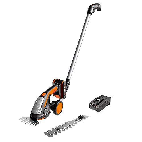 WORX WG801E.3 Akku-Grasschere & Strauchschneider 20V, 2-teiliges Klingen-Set, 1x Teleskopstiel, Schnellwechselklinge, 1x 2Ah PowerShare Akku & Ladegerät von WORX