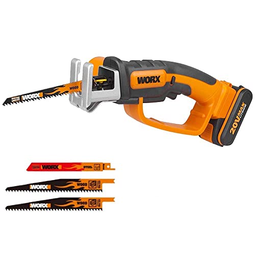 WORX WG894E QUIKSAW Akku Allzweck-Handsäge 20V – leicht & kompakt – werkzeugloser Sägeblattwechsel – Max. Schnittleistung 60 mm in Holz – Einhandbedienung – inkl. Akku & Ladegerät von WORX