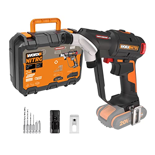 WORX WX177.9 NITRO Akku-Bohrschrauber Switchdriver 2.0 20V – starker bürstenloser Motor bis 50Nm Drehmoment – schneller Wechsel zwischen 2 Bits – präzise Drehmomentsteuerung – ohne Akku & Ladegerät von WORX