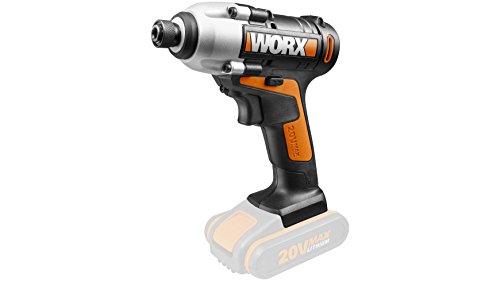 WORX Akku Schlagschrauber 20V leicht, mit variabler Geschwindigkeitsregelung - ideal für Schraubarbeiten in engen Arbeitsbereichen – Ohne Akku und Zubehör, Schwarz / Orange, 107 Nm Drehmoment von WORX