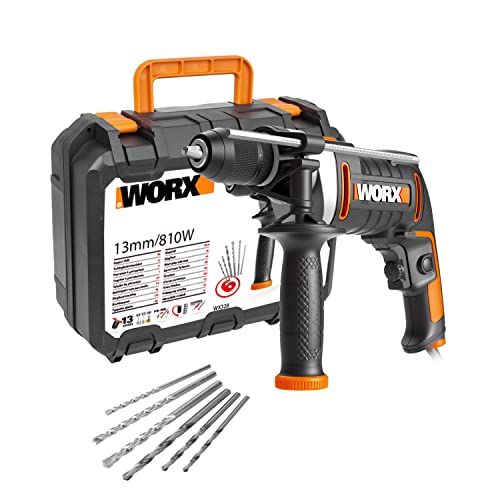 WORX WX328 Schlagbohrmaschine 810W - exaktes Bohren in Holz, Beton & Stahl - einfacher Werkzeugwechsel - stufenlose Drehzahlregulierung - exakte Bohrtiefe mit Tiefenanschlag - ergonomisches Design von WORX